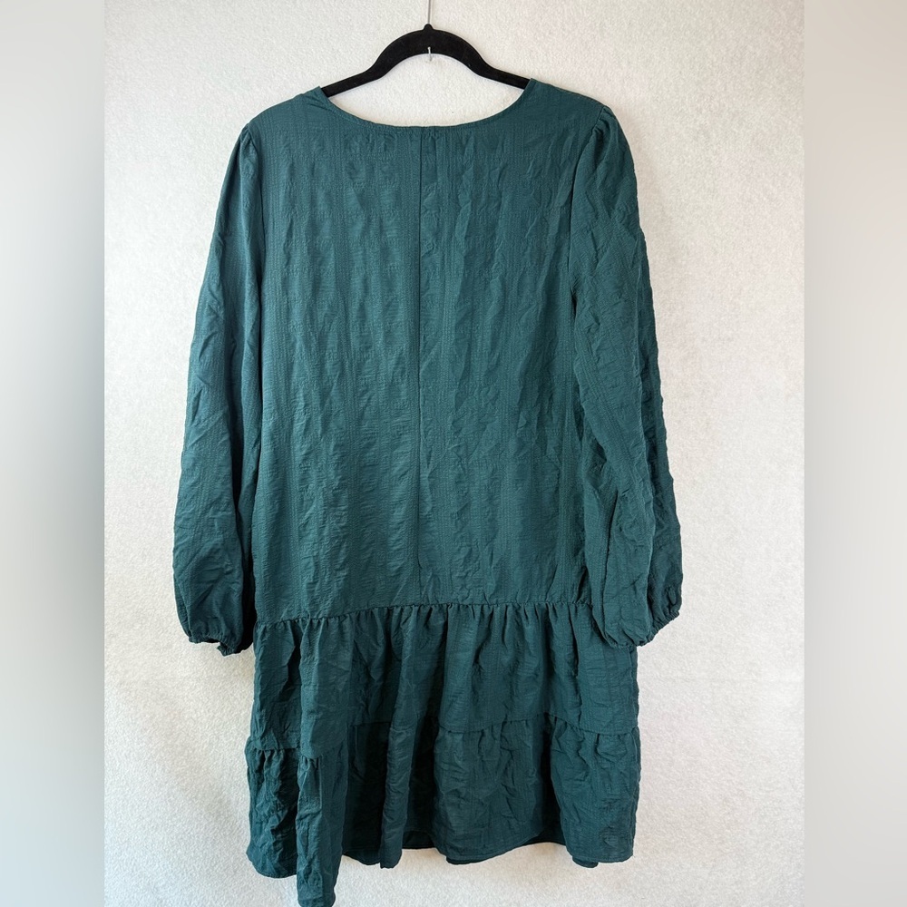 Ronni Nicole Women's Drop Waist Long Sleeve Green Dress S‎ Minimalist Preppy - Picture 8 of 9